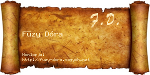 Füzy Dóra névjegykártya